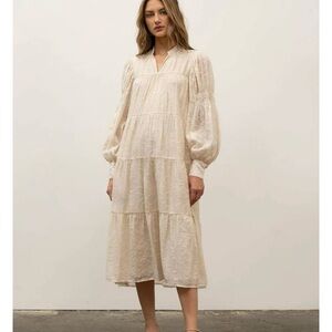 moon river ivory knit midi dress Moon River Pointelle Knit Sleeveless Mixed Media Midi Dress MR9763
